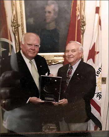 Governer Ned McWherter Rrecognizing Joe Sherlin for His Chairmanship of the Superintendents Study Council for the State of Tennessee Governer Ned McWherter Rrecognizing Joe Sherlin for His Chairmanship of the Superintendents Study Council for the State of Tennessee
